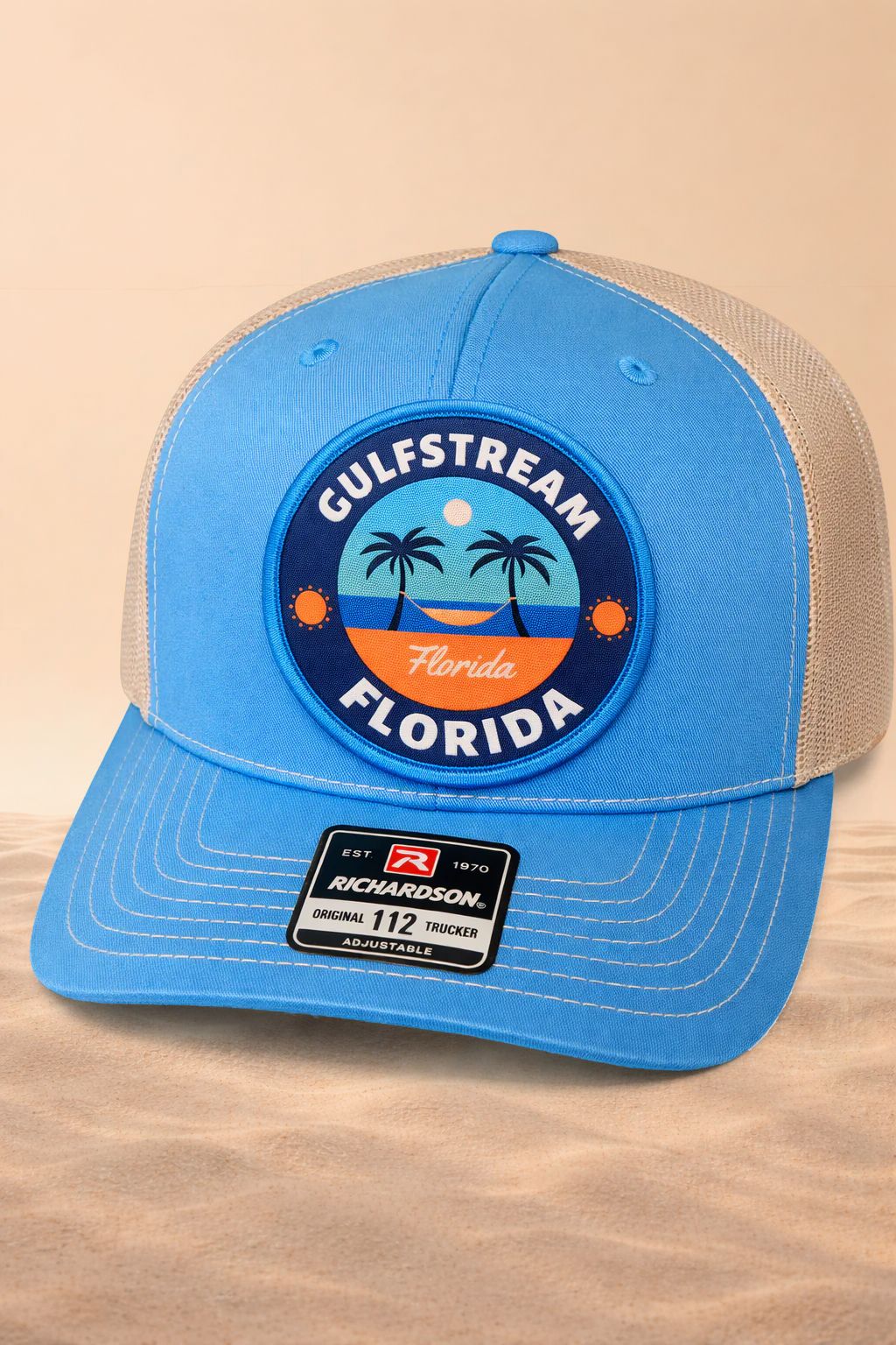 Gulfstream Florida – Bright Blue/White Tropical Scene Patch