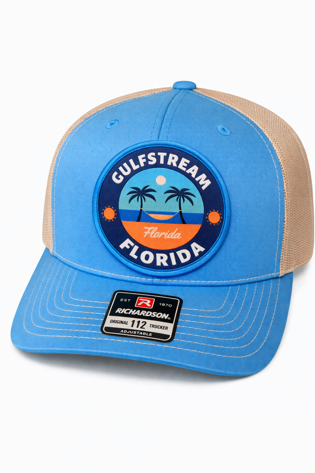 Gulfstream Florida – Bright Blue/White Tropical Scene Patch